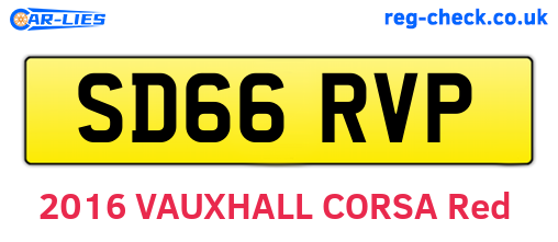SD66RVP are the vehicle registration plates.