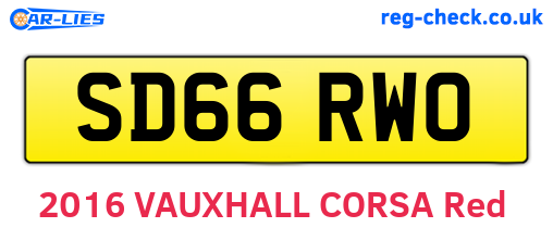 SD66RWO are the vehicle registration plates.