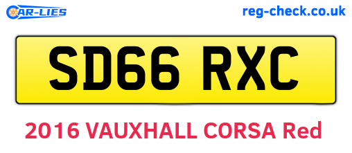 SD66RXC are the vehicle registration plates.