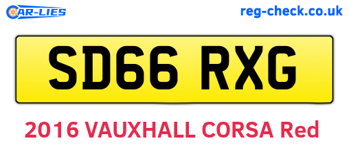 SD66RXG are the vehicle registration plates.