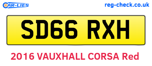 SD66RXH are the vehicle registration plates.