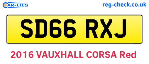 SD66RXJ are the vehicle registration plates.