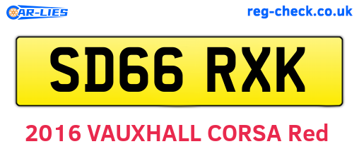SD66RXK are the vehicle registration plates.