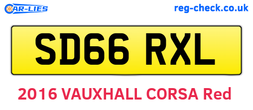 SD66RXL are the vehicle registration plates.