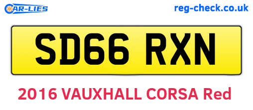 SD66RXN are the vehicle registration plates.