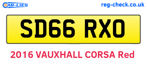 SD66RXO are the vehicle registration plates.