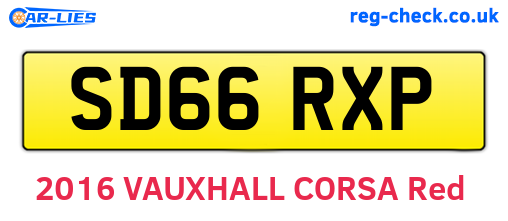 SD66RXP are the vehicle registration plates.