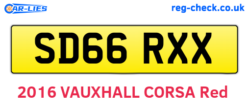 SD66RXX are the vehicle registration plates.