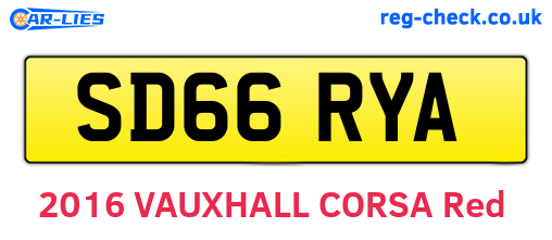 SD66RYA are the vehicle registration plates.