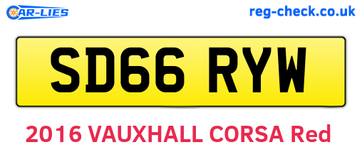 SD66RYW are the vehicle registration plates.