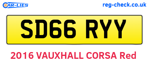 SD66RYY are the vehicle registration plates.
