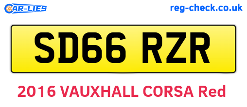 SD66RZR are the vehicle registration plates.