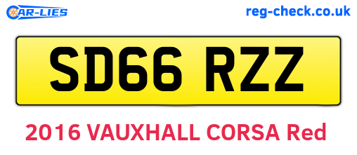 SD66RZZ are the vehicle registration plates.