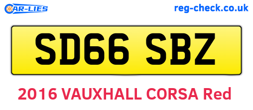 SD66SBZ are the vehicle registration plates.