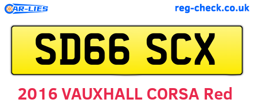 SD66SCX are the vehicle registration plates.