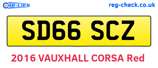 SD66SCZ are the vehicle registration plates.