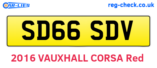SD66SDV are the vehicle registration plates.