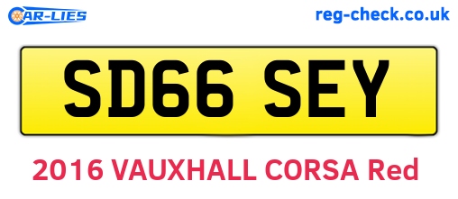 SD66SEY are the vehicle registration plates.