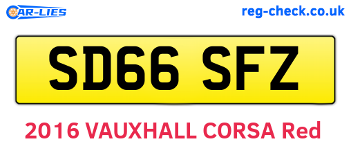SD66SFZ are the vehicle registration plates.