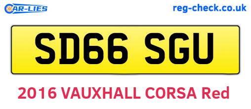 SD66SGU are the vehicle registration plates.