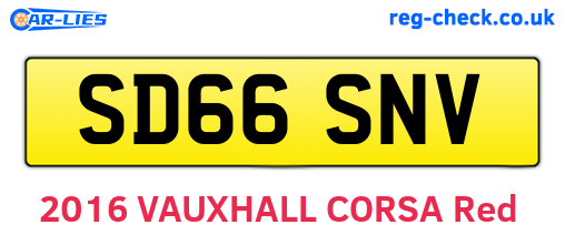 SD66SNV are the vehicle registration plates.