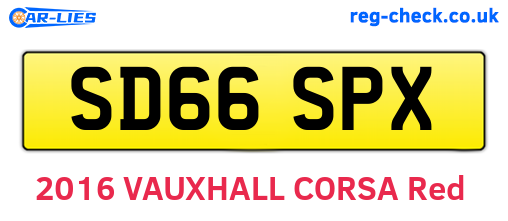 SD66SPX are the vehicle registration plates.