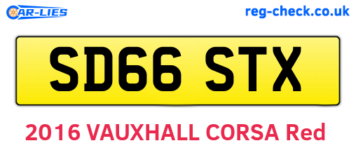 SD66STX are the vehicle registration plates.
