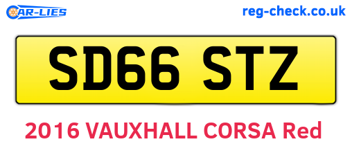 SD66STZ are the vehicle registration plates.