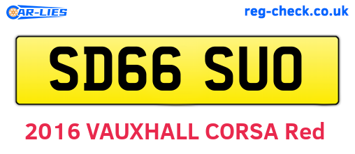 SD66SUO are the vehicle registration plates.
