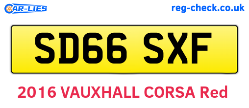 SD66SXF are the vehicle registration plates.