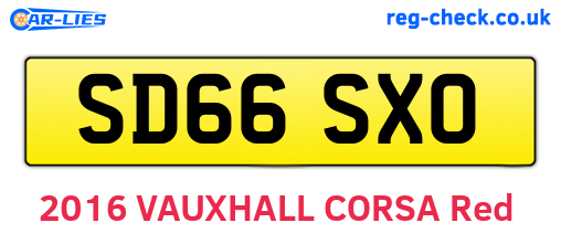 SD66SXO are the vehicle registration plates.