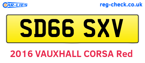 SD66SXV are the vehicle registration plates.