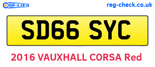 SD66SYC are the vehicle registration plates.