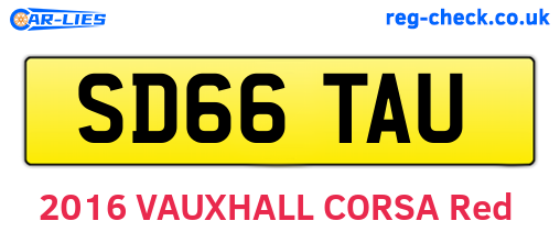 SD66TAU are the vehicle registration plates.