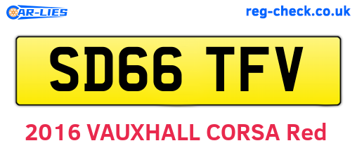 SD66TFV are the vehicle registration plates.
