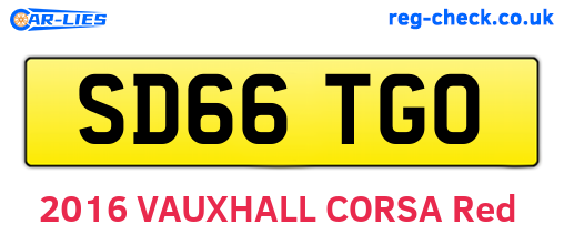 SD66TGO are the vehicle registration plates.