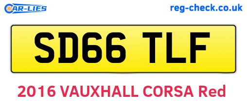 SD66TLF are the vehicle registration plates.