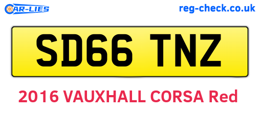 SD66TNZ are the vehicle registration plates.