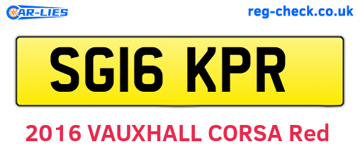 SG16KPR are the vehicle registration plates.