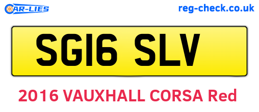 SG16SLV are the vehicle registration plates.