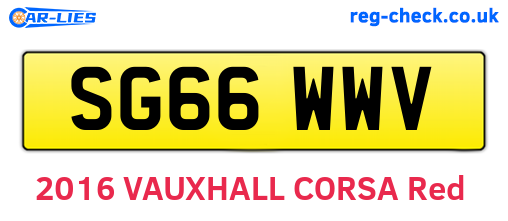 SG66WWV are the vehicle registration plates.