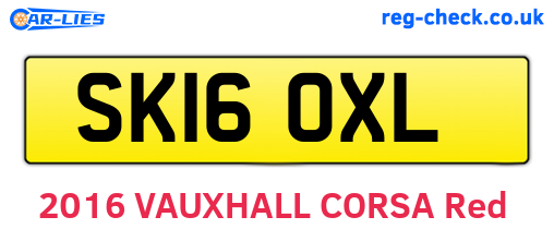 SK16OXL are the vehicle registration plates.