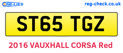 ST65TGZ are the vehicle registration plates.