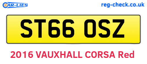 ST66OSZ are the vehicle registration plates.