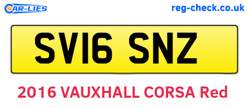 SV16SNZ are the vehicle registration plates.
