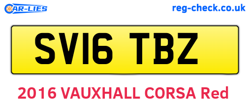 SV16TBZ are the vehicle registration plates.