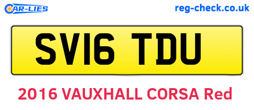 SV16TDU are the vehicle registration plates.