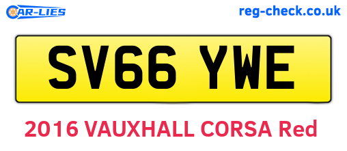 SV66YWE are the vehicle registration plates.