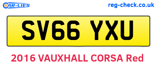 SV66YXU are the vehicle registration plates.