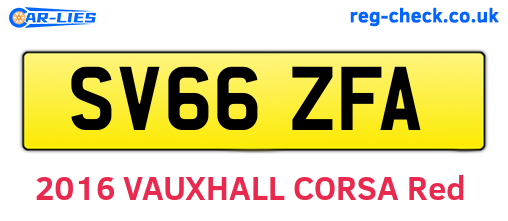 SV66ZFA are the vehicle registration plates.
